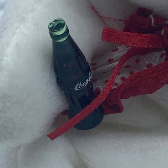 Collectible Coca-Cola Polar Bear Plush With Polka Dot Collar 5” - Picture 7 of 10